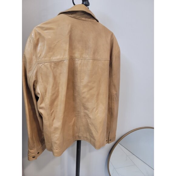 MARC NEW YORK-ANDREW MARC Leather Jacket XL Loose-fit. Tan Vintage. Men's - Picture 4 of 7